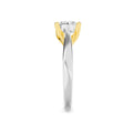 3Cttw Round Shaped Lab Grown Diamond (F/VS) Two Tone Cathedral Shank Solitaire Engagement Ring in 14K Gold by Fine Color Jewels