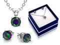 3CTW Round Rainbow Topaz Classic Necklace And Earring Set By MUIBLU Gems by DailySale
