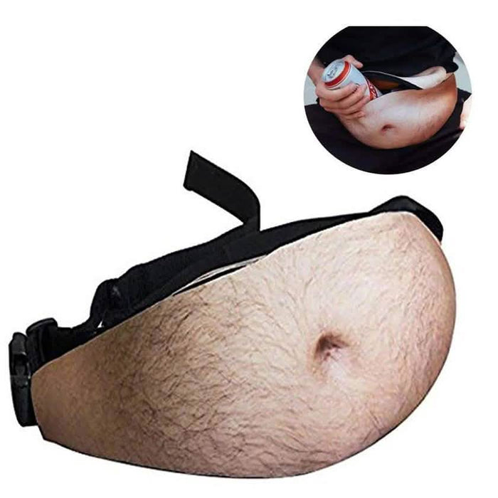 3D Beer Belly Waist Pocket Fanny Pack and Top Prank Gag Gift Travel Carry Pouch by DailySale