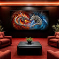 3D Dragon and Wolf Wall Art II by Tailored Canvases