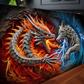 3D Dragon and Wolf Wall Art II by Tailored Canvases