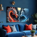 3D Dragon and Wolf Wall Art III by Tailored Canvases