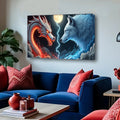 3D Dragon and Wolf Wall Art III by Tailored Canvases
