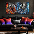 3D Dragon and Wolf Wall Art IV by Tailored Canvases