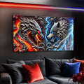 3D Dragon and Wolf Wall Art IV by Tailored Canvases