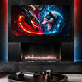 3D Dragon and Wolf Wall Art VI by Tailored Canvases