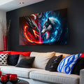 3D Dragon and Wolf Wall Art VI by Tailored Canvases