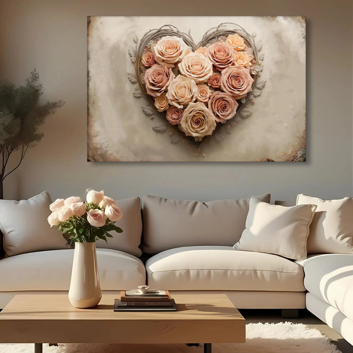 3D Floral Heart Wall Art III by Tailored Canvases