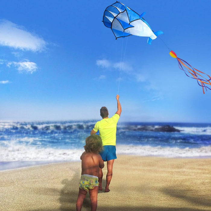 3D Kite Huge Frameless Soft Parafoil Giant Dolphin by DailySale