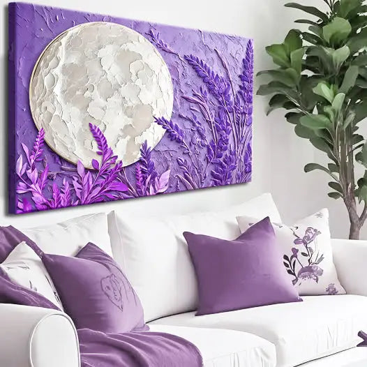3D Lavander Moon Wall Art by Tailored Canvases