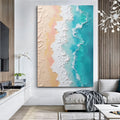 3D Minimalist Pink and Blue Ocean Wall Art by Tailored Canvases