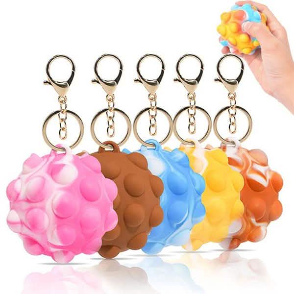 3D Pop Ball Fidget Toy Keychain Stress Reliever For Children and Adults by DailySale