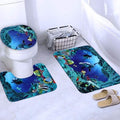 3D Printing Waterproof Shower Curtain Pedestal Rug Toilet Cover Bath Mat Set by DailySale