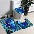 3D Printing Waterproof Shower Curtain Pedestal Rug Toilet Cover Bath Mat Set by DailySale