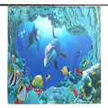 3D Printing Waterproof Shower Curtain Pedestal Rug Toilet Cover Bath Mat Set by DailySale