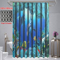 3D Printing Waterproof Shower Curtain Pedestal Rug Toilet Cover Bath Mat Set by DailySale