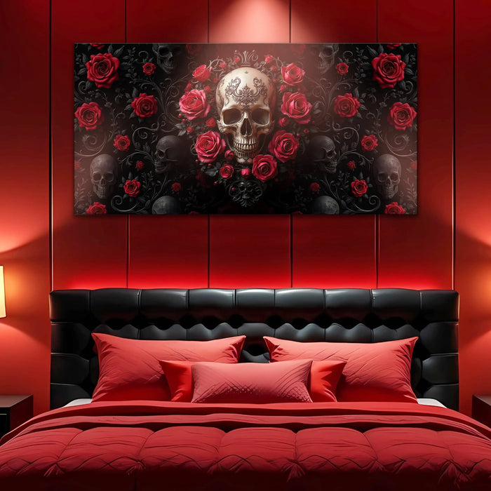 3D Rose and Skull Wall Art III by Tailored Canvases