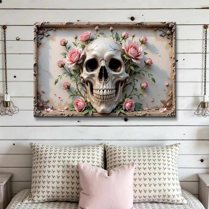 3D Rose And Skull Wall Art V by Tailored Canvases