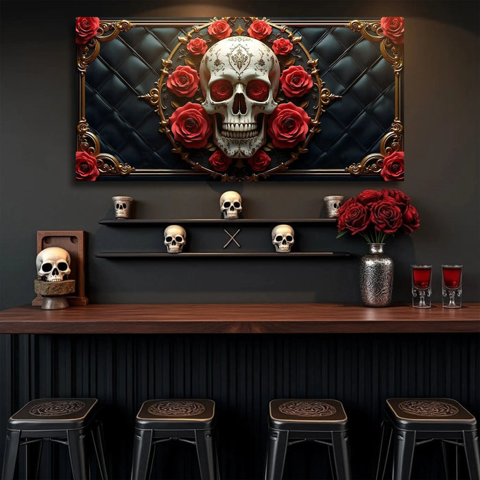 3D Rose and Skull Wall Art VII by Tailored Canvases