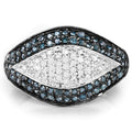 0.50 Carat Genuine Blue Diamond and White Diamond .925 Sterling Silver Ring by Bids.com