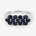 2.60 Carat Genuine Blue Sapphire .925 Sterling Silver Ring by Bids.com