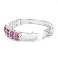 6.65 Carat Genuine Ruby and White Topaz .925 Sterling Silver Bracelet by Bids.com