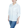 Ny Collection Plus Size Roll-Tab-Sleeve Utility Shirt, Size 1X by Vanessa Jane