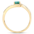 0.33 Carat Genuine Zambian Emerald and White Diamond 14K Yellow Gold Ring by Bids.com