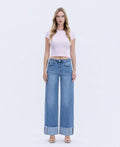 Mia High Rise Cuffed Wide Jeans by Boutique 23