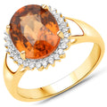 3.90 Carat Genuine Zircon Zanzibar and White Zircon .925 Sterling Silver Ring by Bids.com