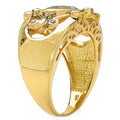 14K Yellow Gold Plated 3.42 Carat Genuine Blue Topaz & White Topaz .925 Sterling Silver Ring by Bids.com