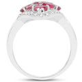 2.12 Carat Genuine Glass Filled Ruby & White Zircon .925 Sterling Silver Ring by Bids.com