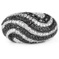 1.26 Carat Genuine Black Diamond and White Diamond .925 Sterling Silver Ring by Bids.com