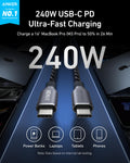 Anker Prime USB-C to USB-C Cable (240W, Upcycled-Braided) by Anker