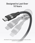 Anker USB-C to USB-C Cable (3 ft / 6 ft, 240W, Upcycled-Braided) by Anker