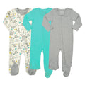 3pc footie set | koala vintage aqua & heather grey by Finn + Emma