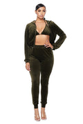 3 PC Velour Hoody Suit by The House of Stylez