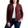 Style & Co Plus Size Faux-Suede Jacket, 0X/Port by Vanessa Jane
