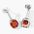 4.00 Ct Cushion Orange Madeira Citrine & Lab Diamond Prong Silver Dangle Earrings by Fine Color Jewels