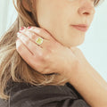 4.00 Ct Cushion Yellow Sapphire Prong 18k Yellow Gold Over Silver Halo Statement Ring by Fine Color Jewels