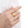 4.00 Ct Oval Yellow Sapphire Prong 18k Yellow Gold Over Silver Solitaire Ring by Fine Color Jewels