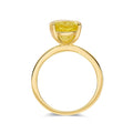 4.00 Ct Oval Yellow Sapphire Prong 18k Yellow Gold Over Silver Solitaire Ring by Fine Color Jewels