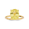 4.00 Ct Oval Yellow Sapphire Prong 18k Yellow Gold Over Silver Solitaire Ring by Fine Color Jewels