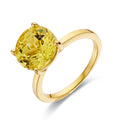 4.00 Ct Round Yellow Sapphire Prong 18k Yellow Gold Over Silver Solitaire Ring by Fine Color Jewels