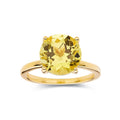 4.00 Ct Round Yellow Sapphire Prong 18k Yellow Gold Over Silver Solitaire Ring by Fine Color Jewels