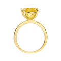 4.00 Ct Round Yellow Sapphire Prong 18k Yellow Gold Over Silver Solitaire Ring by Fine Color Jewels