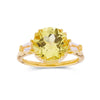 4.00 Ct Round Yellow Sapphire Prong 18k Yellow Gold Over Silver Three Stone Statement Ring