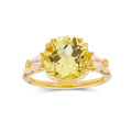 4.00 Ct Round Yellow Sapphire Prong 18k Yellow Gold Over Silver Three Stone Statement Ring by Fine Color Jewels