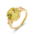 4.00 Ct Round Yellow Sapphire Prong 18k Yellow Gold Over Silver Three Stone Statement Ring by Fine Color Jewels