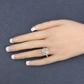 4.02 Ct Natural Yellow Diamond 18K White Gold Pave Halo Cushion Ring by Fine Color Jewels